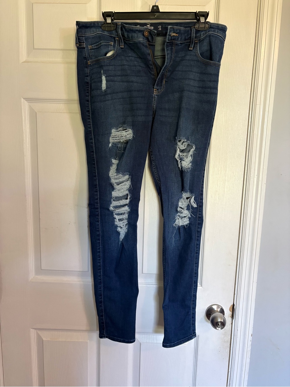 Hollister Dark Blue Distressed Skinny Jeans